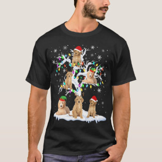 Rendier Santa ELF Goldendoodle Op Kerstboom T-shirt