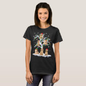 Rendier Santa ELF Goldendoodle Op Kerstboom T-shirt (Voorkant volledig)