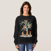 Rendier Santa ELF Goldendoodle Op Kerstboom Trui (Voorkant volledig)