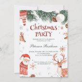 Rendier Santa en Ornamenten Kerstfeest Kaart (Voorkant)