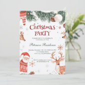 Rendier Santa en Ornamenten Kerstfeest Kaart (Staand voorkant)