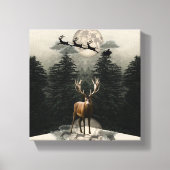 Rendier & Santa Sleigh Christmas Canvas Muurkunst Afdruk (Voorkant)