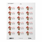 Rendier Schattigee vrolijke kerstwensen Etiket (Full Sheet)