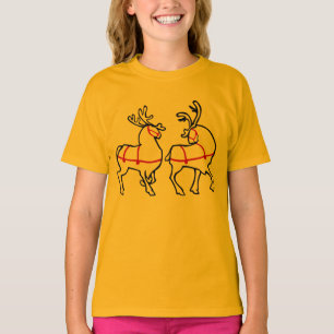 Rendier Shirt Biologische Kerst Meisje T-shirts