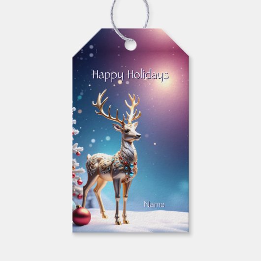 Rendier Sieraden Kerstcadeau Label Cadeaulabel (Voorkant)