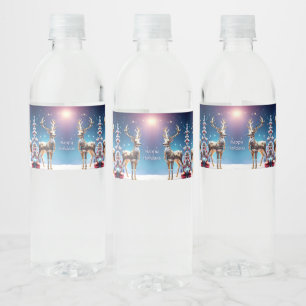 Rendier Sieraden Vakantie Waterfles Label Etiket