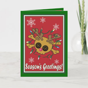 Rendier Skull Holiday Kaart
