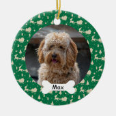 Rendier Sledge Custom Huisdier Puppy Dog Foto Keramisch Ornament (Voorkant)