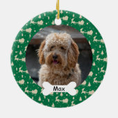 Rendier Sledge Custom Huisdier Puppy Dog Foto Keramisch Ornament (Achterkant)