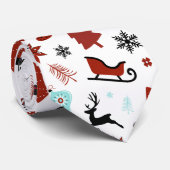 Rendier slee Christmas dennenbomen Stropdas (Opgerold)