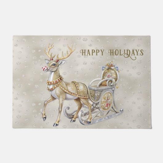 Rendier slee Holiday deurmat (Voorkant)