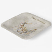 Rendier slee holiday papieren bord (Gebogen)