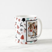Rendier slee Kerst dennenbomen Koffiemok (Voorkant rechts)