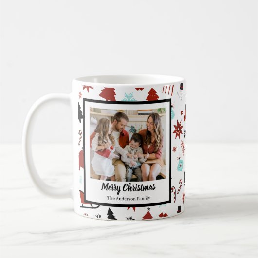 Rendier slee Kerst dennenbomen Koffiemok (Links)