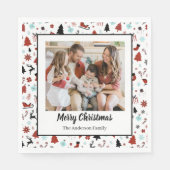 Rendier slee Kerst dennenbomen Servet (Voorkant)