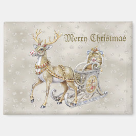 Rendier slee kerst magneet