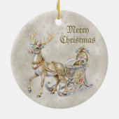 Rendier slee kerst vakantie ornament (Achterkant)
