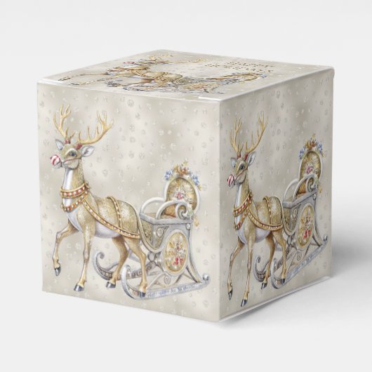Rendier slee kerstcadeau doos bedankdoosjes (Voorkant Zijde)