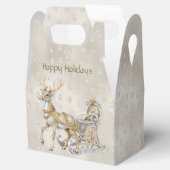 Rendier slee kerstcadeau doos bedankdoosjes (Geopend)