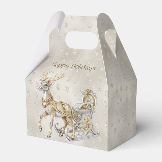 Rendier slee kerstcadeau doos bedankdoosjes (Voorkant Zijde)