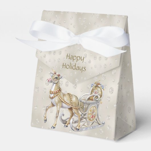 Rendier slee kerstcadeau doos bedankdoosjes (Voorkant Zijde)