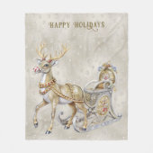 Rendier slee sleeën Holiday fleece deken (Voorkant)