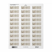 Rendier slee terugadreslabel etiket (Full Sheet)