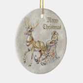 Rendier Sleigh Christmas Holiday Ornament (Rechts)