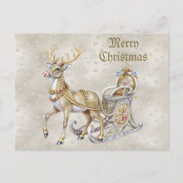 Rendier Sleigh Holiday Christmas Briefkaart