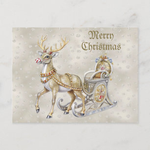 Rendier Sleigh Holiday Christmas Briefkaart