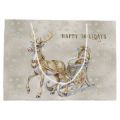 Rendier Sleigh Holiday Gift Bag Groot Cadeauzakje (Achterkant)