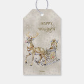 Rendier Sleigh Holiday Gift Label Cadeaulabel (Achterkant)