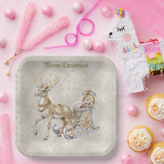 Rendier Sleigh Holiday Paper Bord (Feest)
