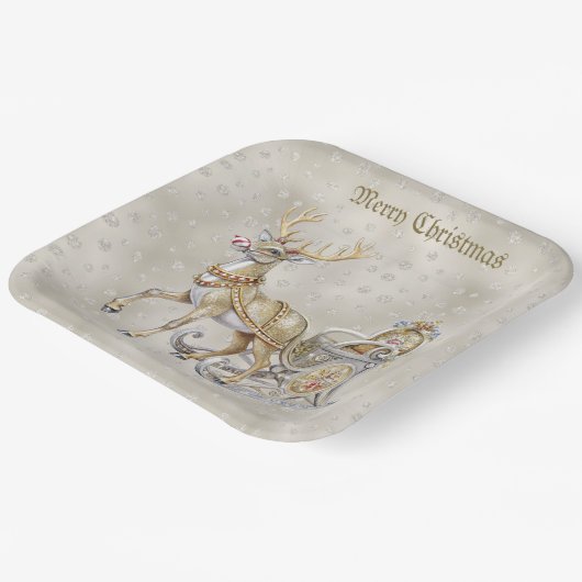 Rendier Sleigh Holiday Paper Bord (Gebogen)