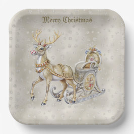 Rendier Sleigh Holiday Paper Bord