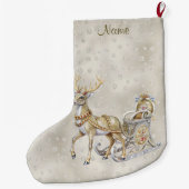 Rendier Sleigh Holiday Stocking Grote Kerstsok (Achterkant)