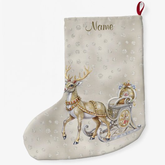 Rendier Sleigh Holiday Stocking Grote Kerstsok (Achterkant)