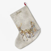 Rendier Sleigh Holiday Stocking Grote Kerstsok (Achterkant (Hangend))