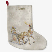 Rendier Sleigh Holiday Stocking Grote Kerstsok (Voorkant)