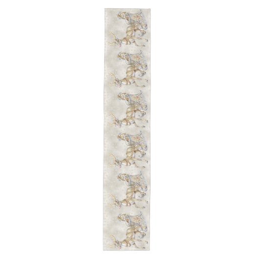 Rendier Sleigh Holiday Table Runner Medium Tafelloper (Voorkant)