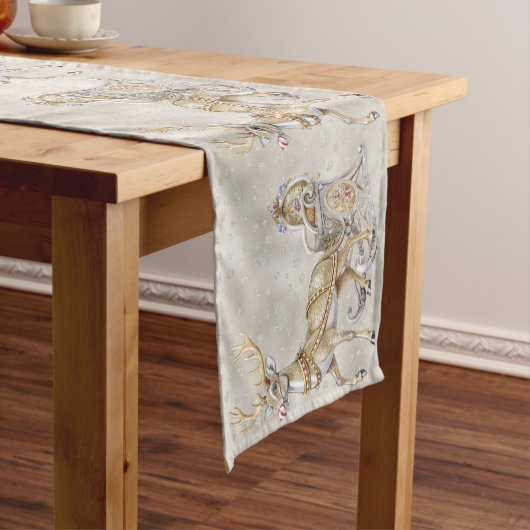 Rendier Sleigh Holiday Table Runner Medium Tafelloper (Voorbeeld)
