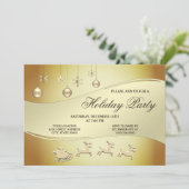 Rendier Sleigh Kerstballen Uitnodiging (Staand voorkant)