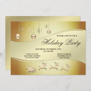 Rendier Sleigh Kerstballen Uitnodiging