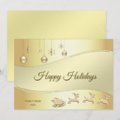 Rendier Sleigh Kerstballen Vakantie Kaart (Voorkant / Achterkant)