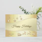 Rendier Sleigh Kerstballen Vakantie Kaart (Staand voorkant)