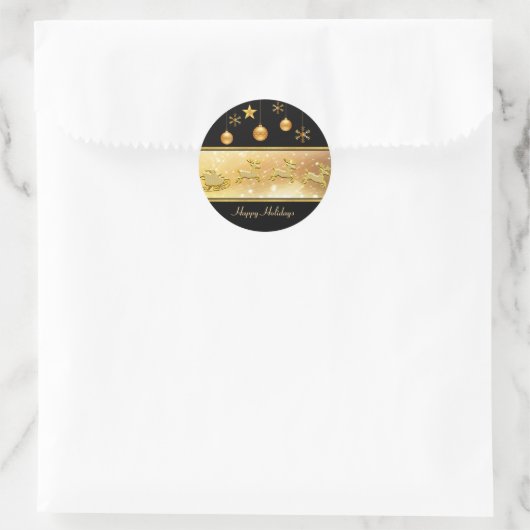 Rendier Sleigh Kerstballen Vakantie Sticker (Tas)