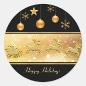Rendier Sleigh Kerstballen Vakantie Sticker (Voorkant)