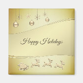 Rendier Sleigh Kerstmagneet Magneet (Voorkant)