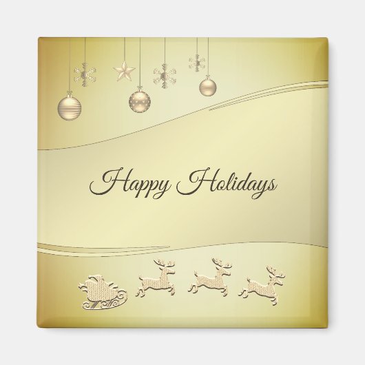 Rendier Sleigh Kerstmagneet Magneet (Voorkant)