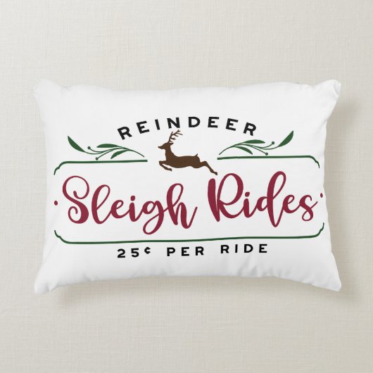 Rendier Sleigh Rides Accent Kussen (Voorkant)